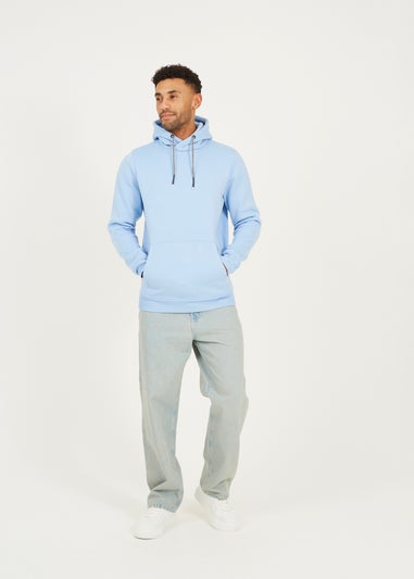 Brave Soul Blue Hoodie With Kangaroo Pocket
