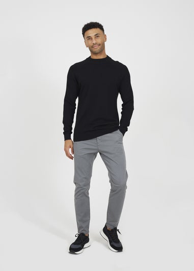 Brave Soul Black Long Sleeve Ribbed Raglan Jumper