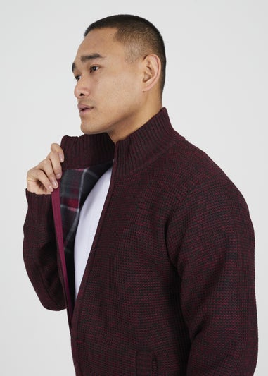 Brave Soul Burgundy Funnel Neck Jumper with Fleece Lining
