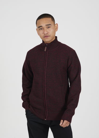 Brave Soul Burgundy Funnel Neck Jumper with Fleece Lining