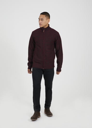 Brave Soul Burgundy Funnel Neck Jumper with Fleece Lining