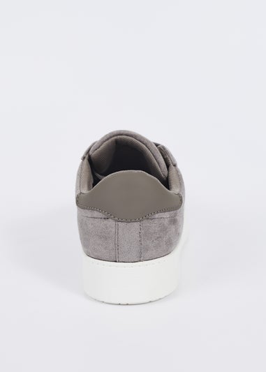 Brave Soul Grey Faux Suede Trainers with Contrast Sole