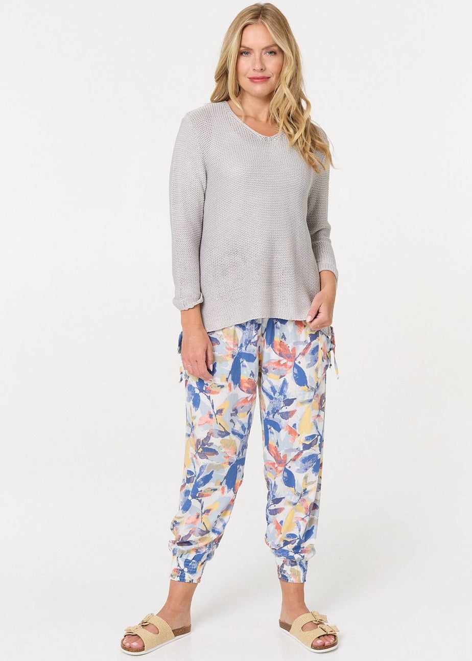 Izabel London Silver Mesh Texture 3/4 Sleeve Relaxed Top