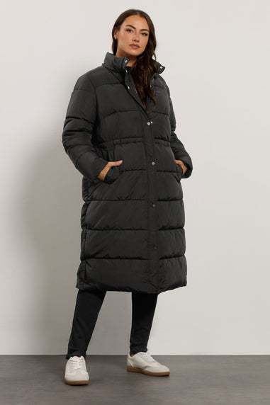 Evans Curve Black Maxi Puffer Coat