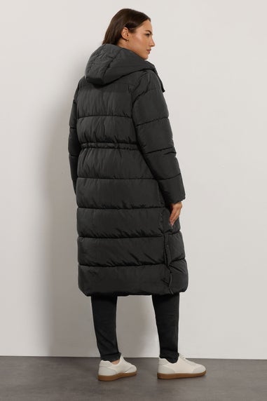 Evans Curve Black Maxi Puffer Coat