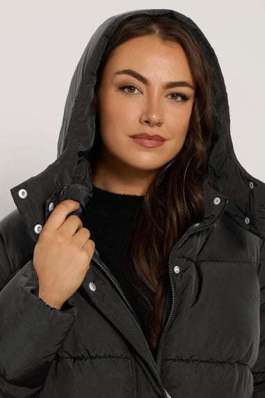 Evans Curve Black Maxi Puffer Coat