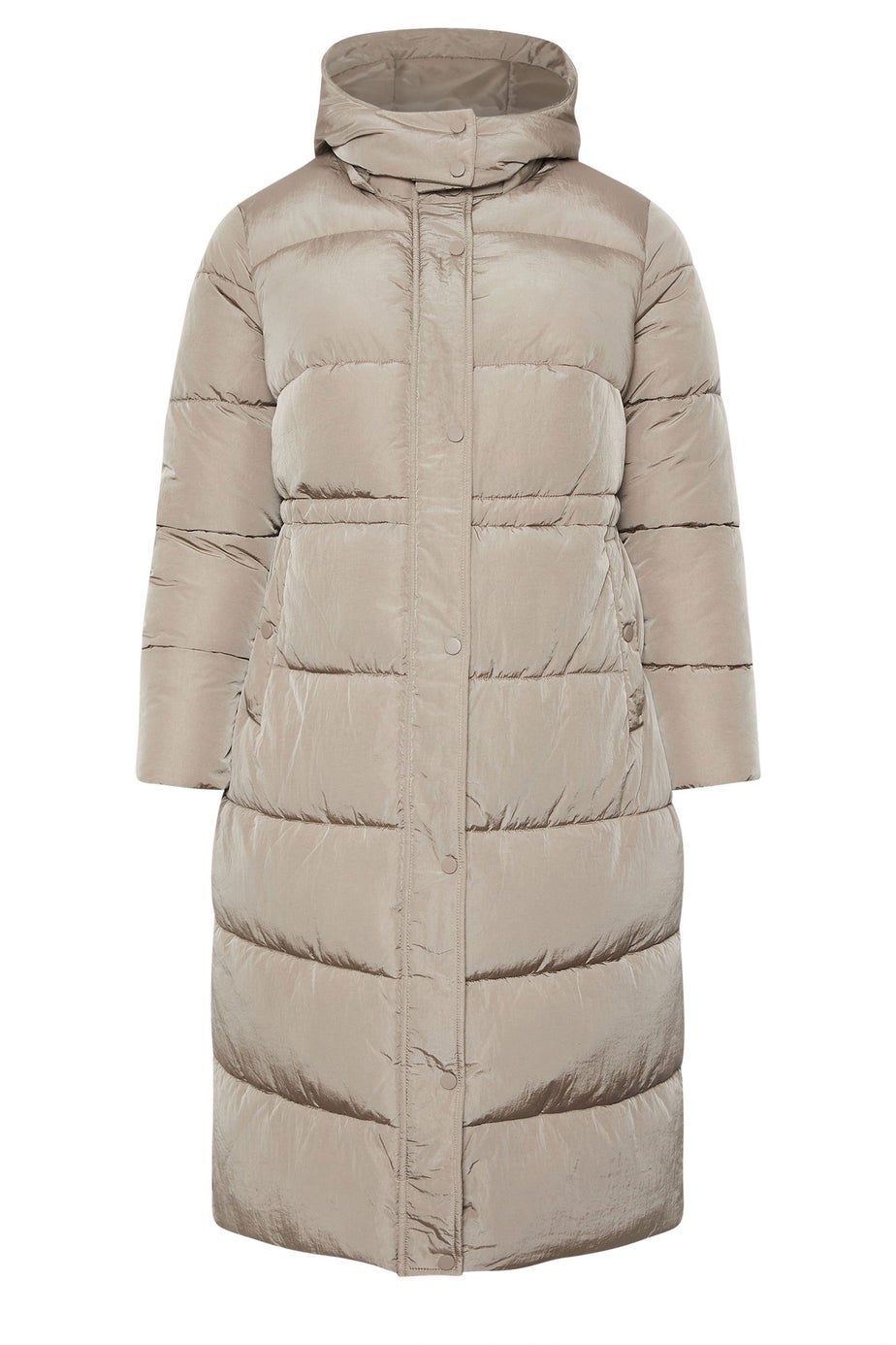 Evans Curve Natural Brown Maxi Puffer Coat