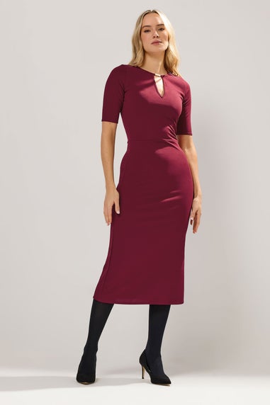 Long Tall Sally Red Keyhole Midi Dress