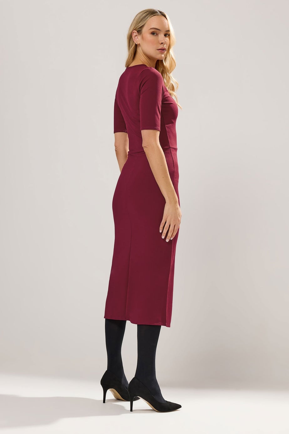 Long Tall Sally Red Keyhole Midi Dress