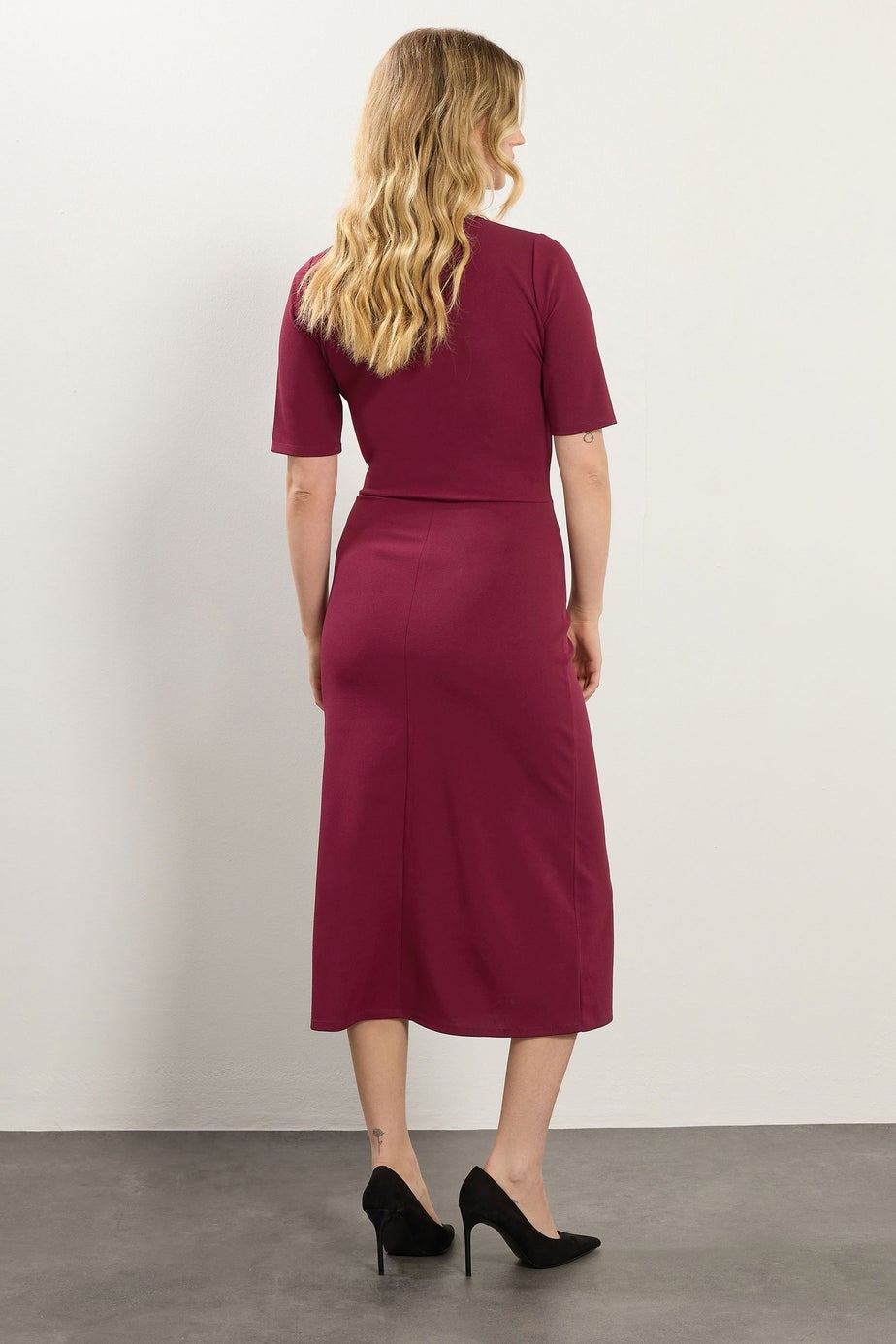 Long Tall Sally Red Keyhole Midi Dress