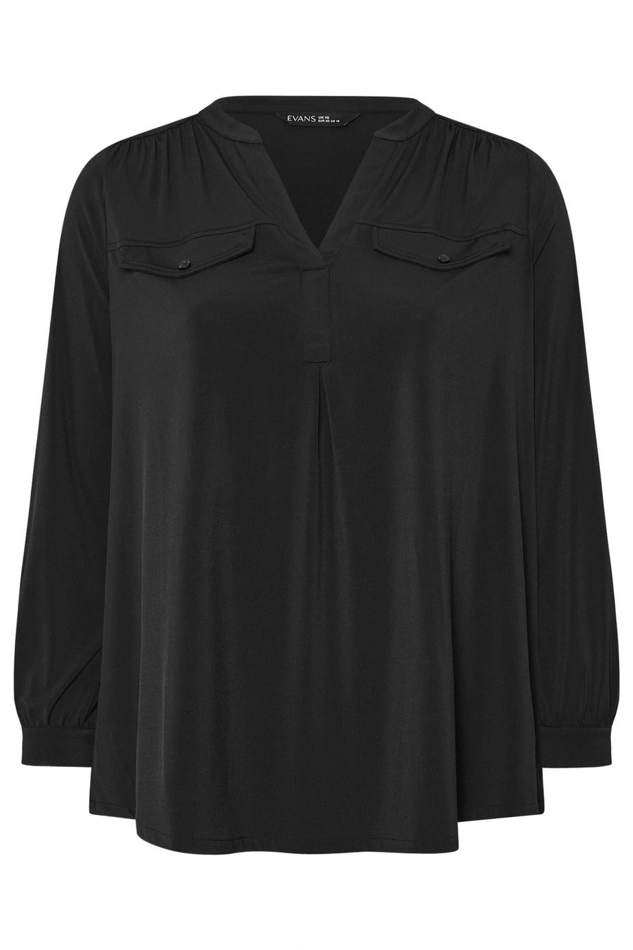 Evans Curve Black Notch Neck Utility Shirt