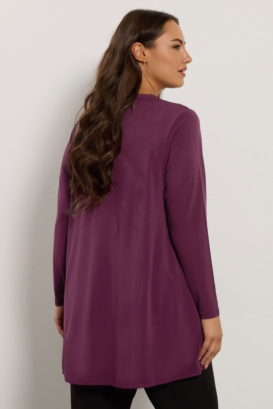 Evans Curve Purple Chiffon Hem Blouse