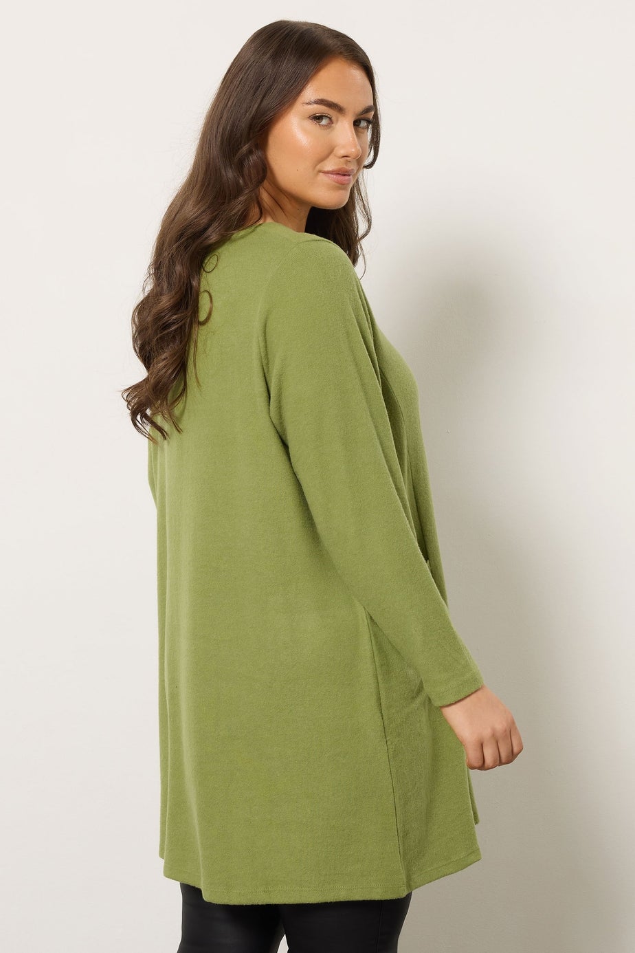 Evans Curve Green Pocket Front Tunic Jumper