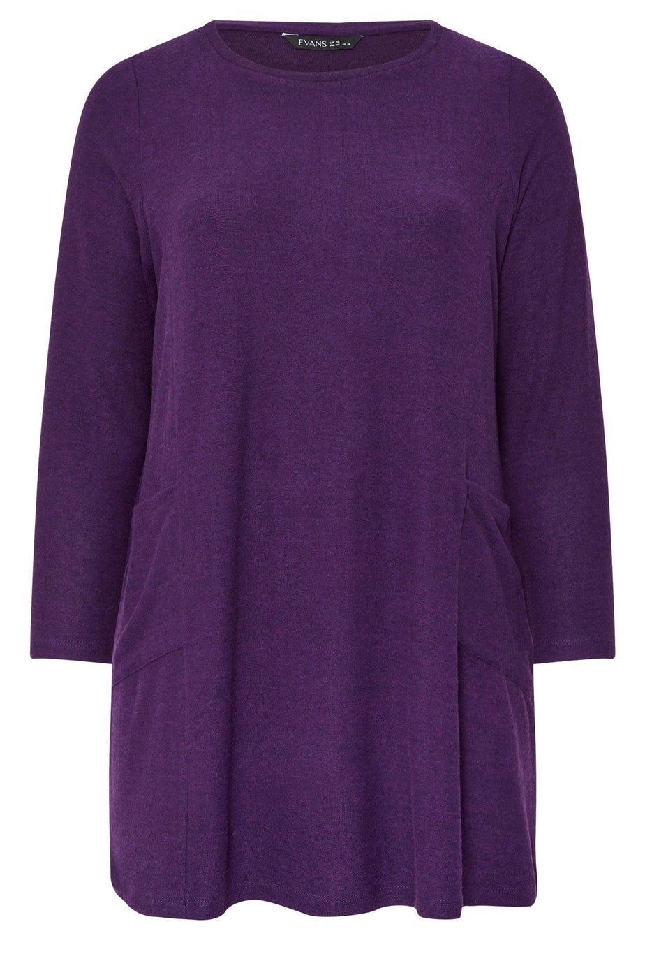 Evans Curve Purple Pocket Front Tunic Jumper