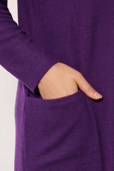 Evans Curve Purple Pocket Front Tunic Jumper