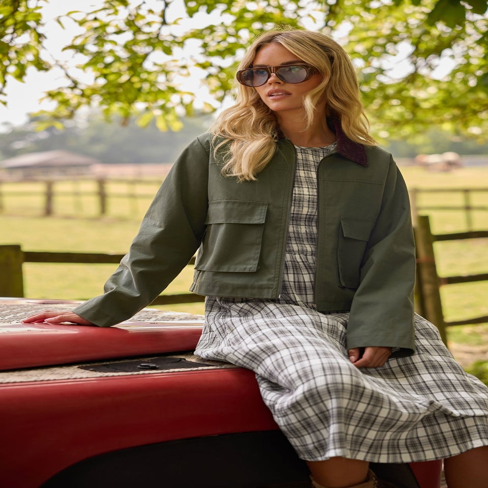 PixieGirl Petite Green Cord Collar Barn Jacket