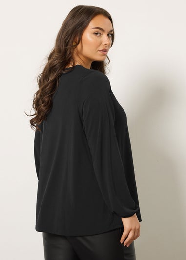 Evans Curve Black Stud Detail Top