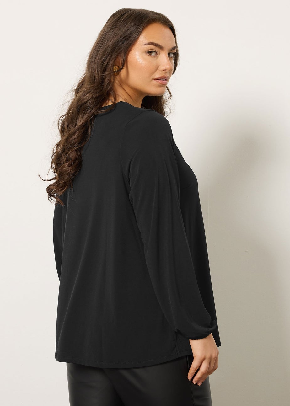 Evans Curve Black Stud Detail Top