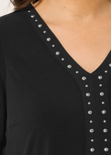 Evans Curve Black Stud Detail Top