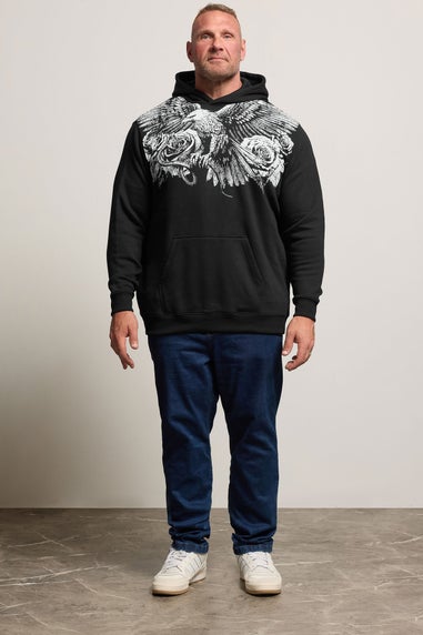 BadRhino Black Eagle Graphic Print Hoodie
