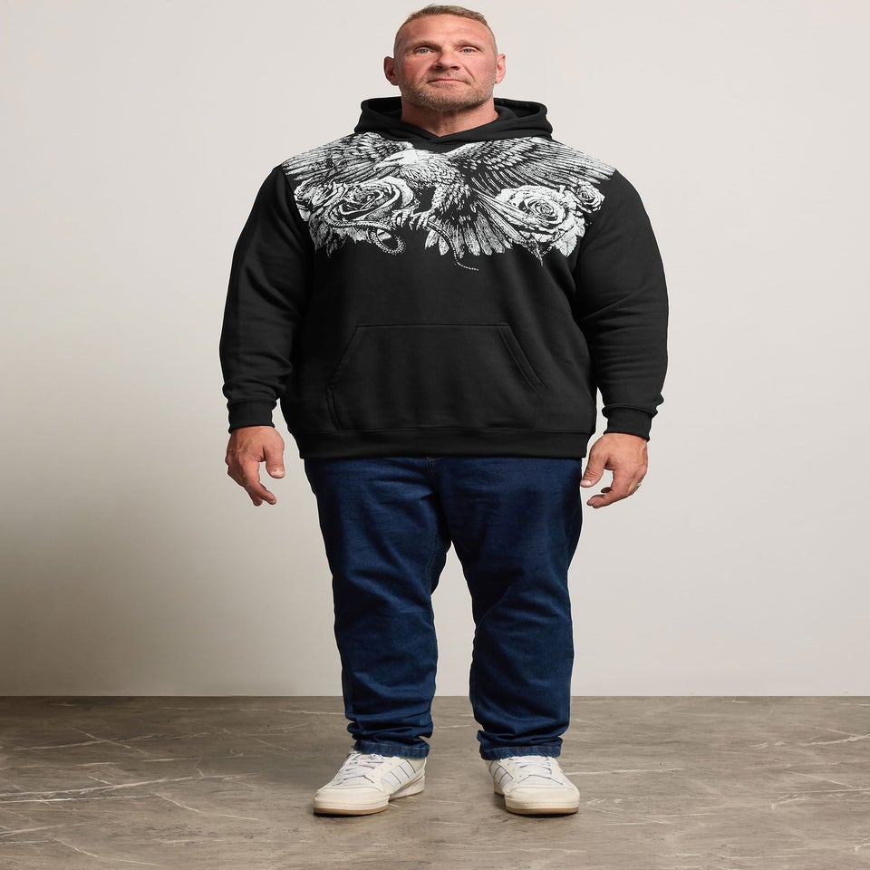 BadRhino Black Eagle Graphic Print Hoodie
