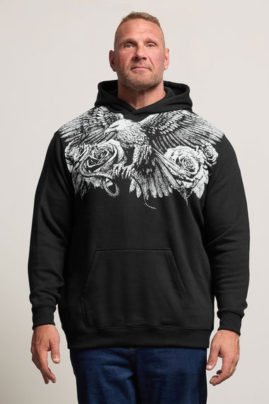 BadRhino Black Eagle Graphic Print Hoodie