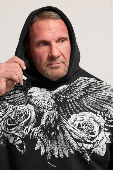 BadRhino Black Eagle Graphic Print Hoodie