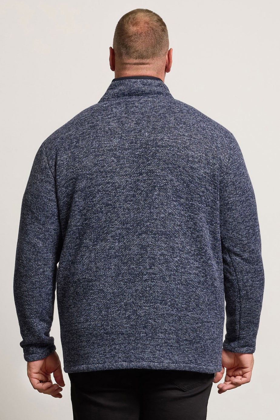 BadRhino Navy Blue Sherpa Lined Quarter Zip Jumper