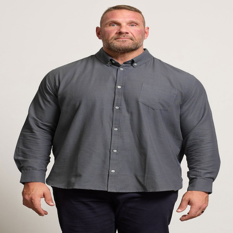 BadRhino Grey Long Sleeve Slub Shirt