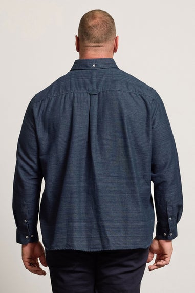 BadRhino Navy Blue Long Sleeve Slub Shirt