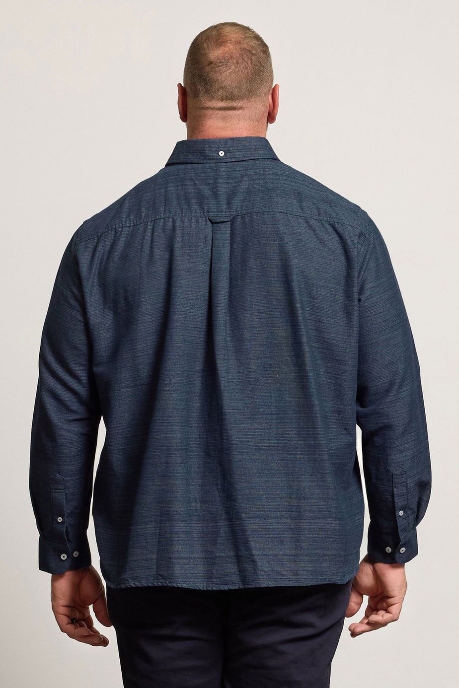 BadRhino Navy Blue Long Sleeve Slub Shirt