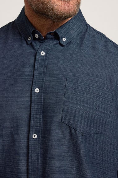 BadRhino Navy Blue Long Sleeve Slub Shirt