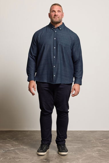 BadRhino Navy Blue Long Sleeve Slub Shirt