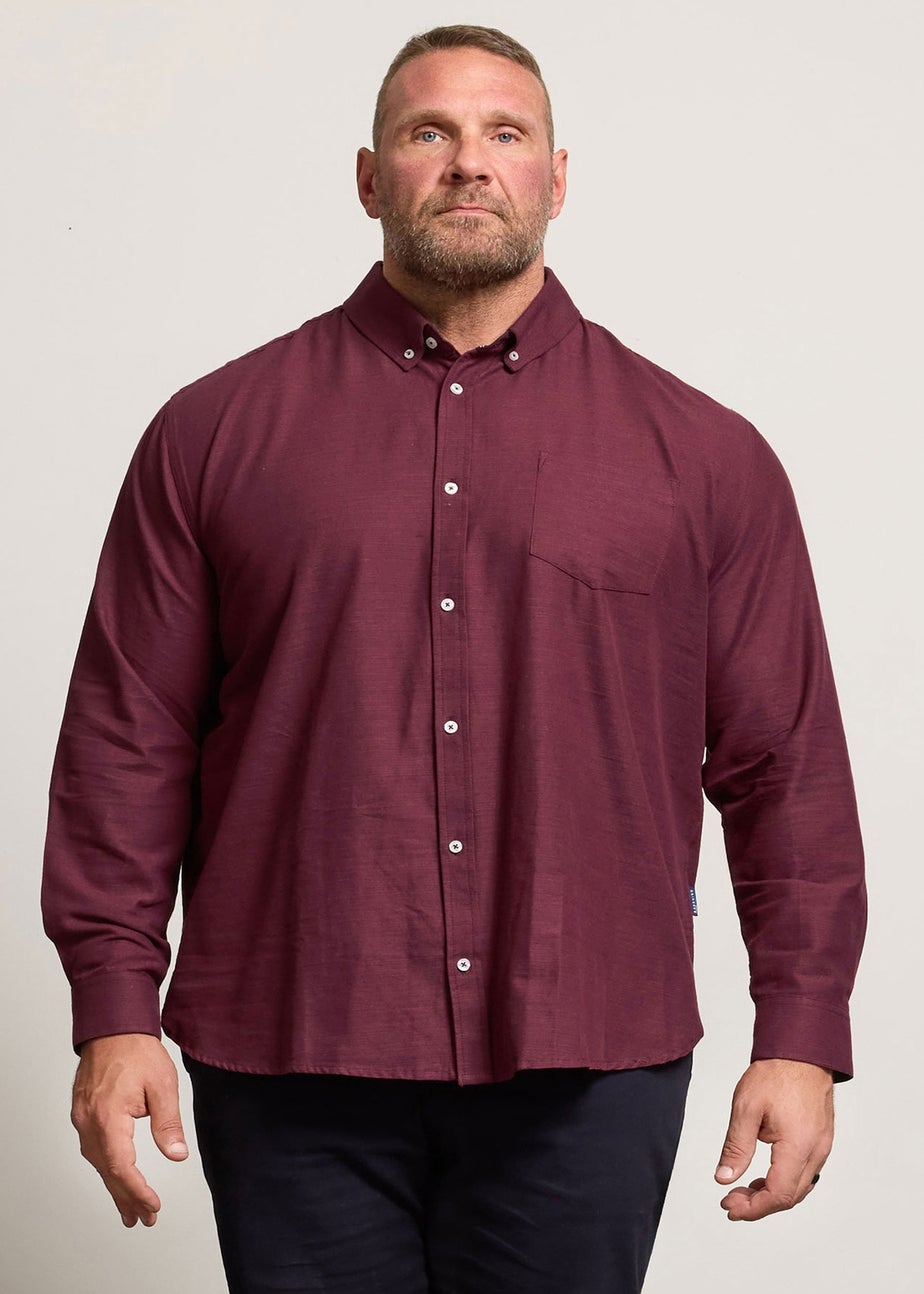 BadRhino Burgundy Red Long Sleeve Slub Shirt