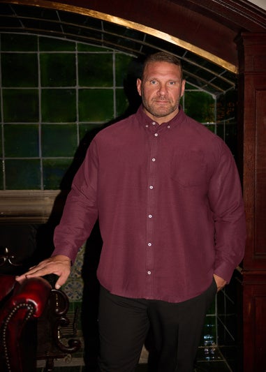 BadRhino Burgundy Red Long Sleeve Slub Shirt