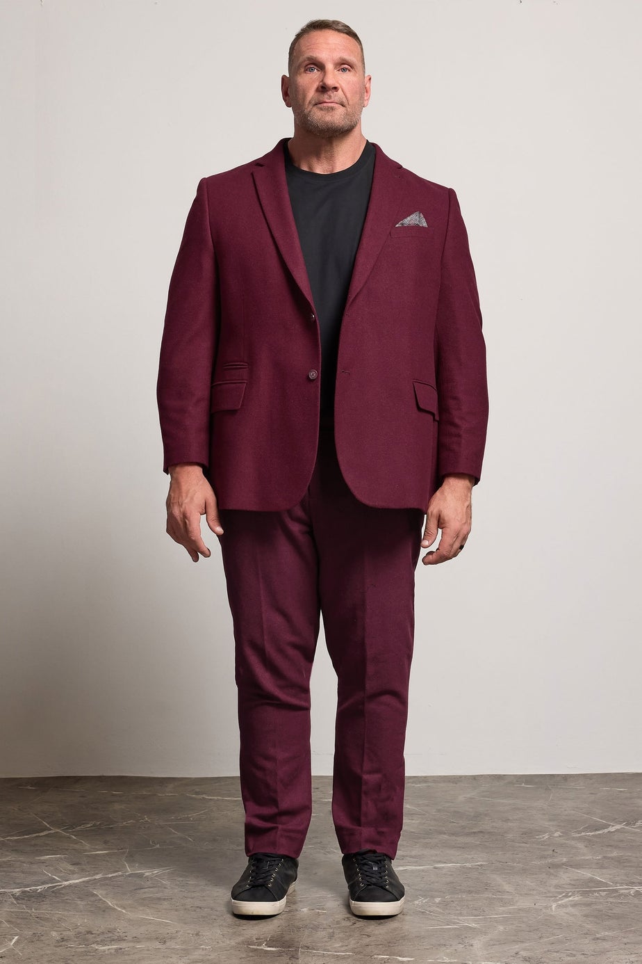 BadRhino Tailoring Burgundy Red Tweed Suit Trousers