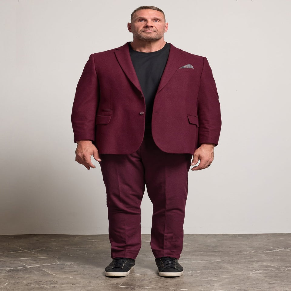 BadRhino Tailoring Burgundy Red Tweed Suit Trousers