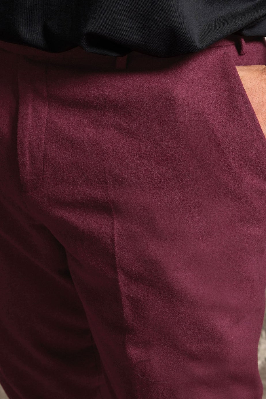 BadRhino Tailoring Burgundy Red Tweed Suit Trousers