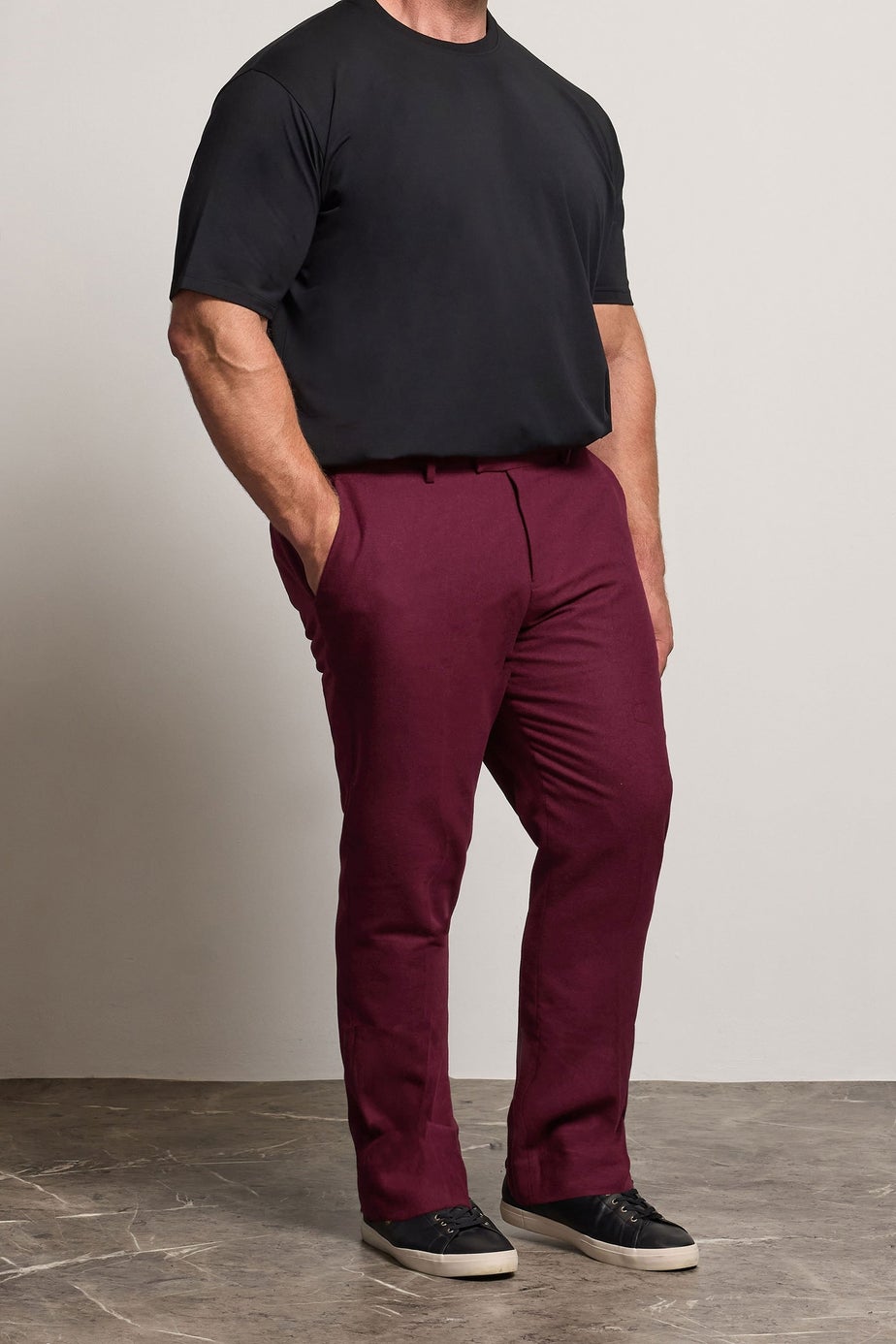 BadRhino Tailoring Burgundy Red Tweed Suit Trousers