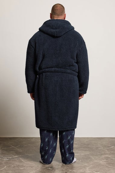 BadRhino Navy Blue Borg Dressing Gown