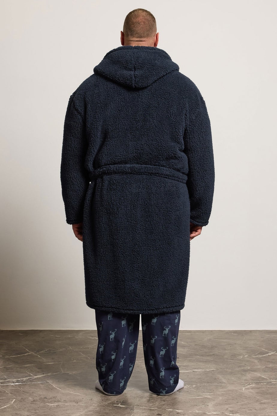 BadRhino Navy Blue Borg Dressing Gown