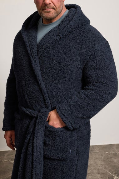 BadRhino Navy Blue Borg Dressing Gown