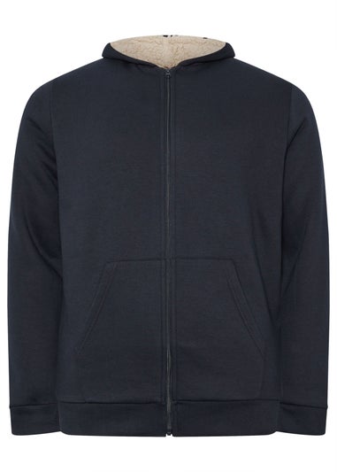 BadRhino Navy Blue Borg Lined Zip Through Hoodie