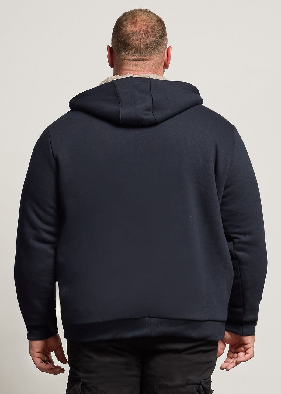 BadRhino Navy Blue Borg Lined Zip Through Hoodie