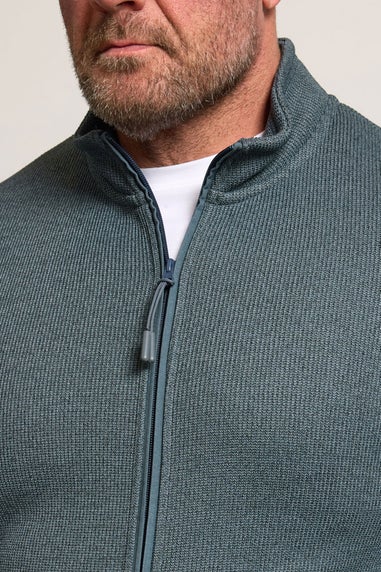 BadRhino Zip Through Textured Fleece Jacket
