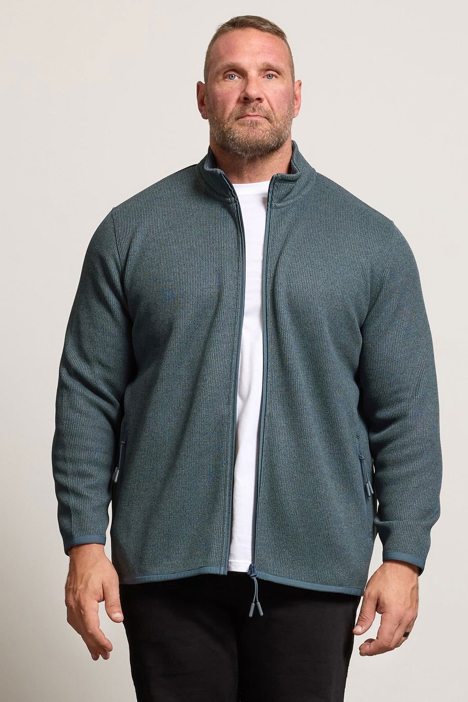 BadRhino Zip Through Textured Fleece Jacket