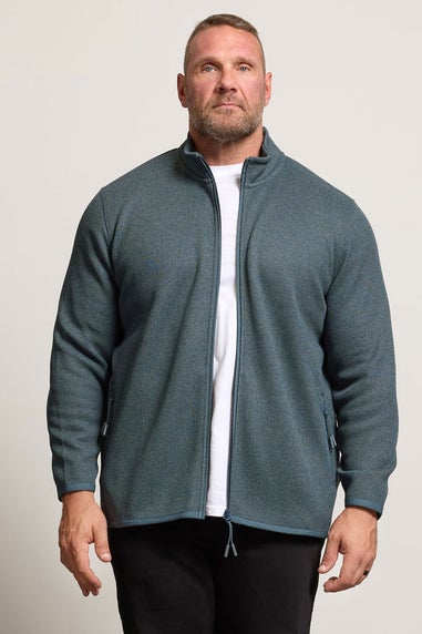 BadRhino Zip Through Textured Fleece Jacket