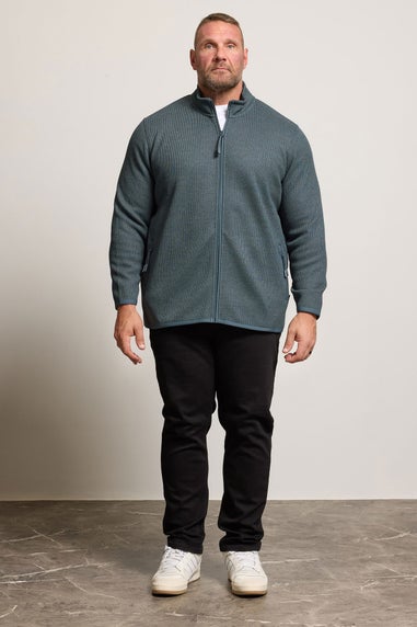 BadRhino Zip Through Textured Fleece Jacket