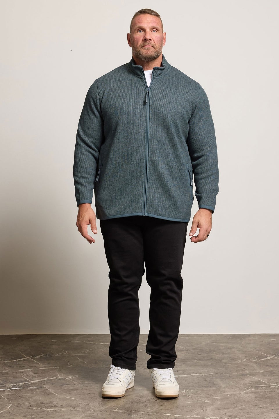 BadRhino Zip Through Textured Fleece Jacket