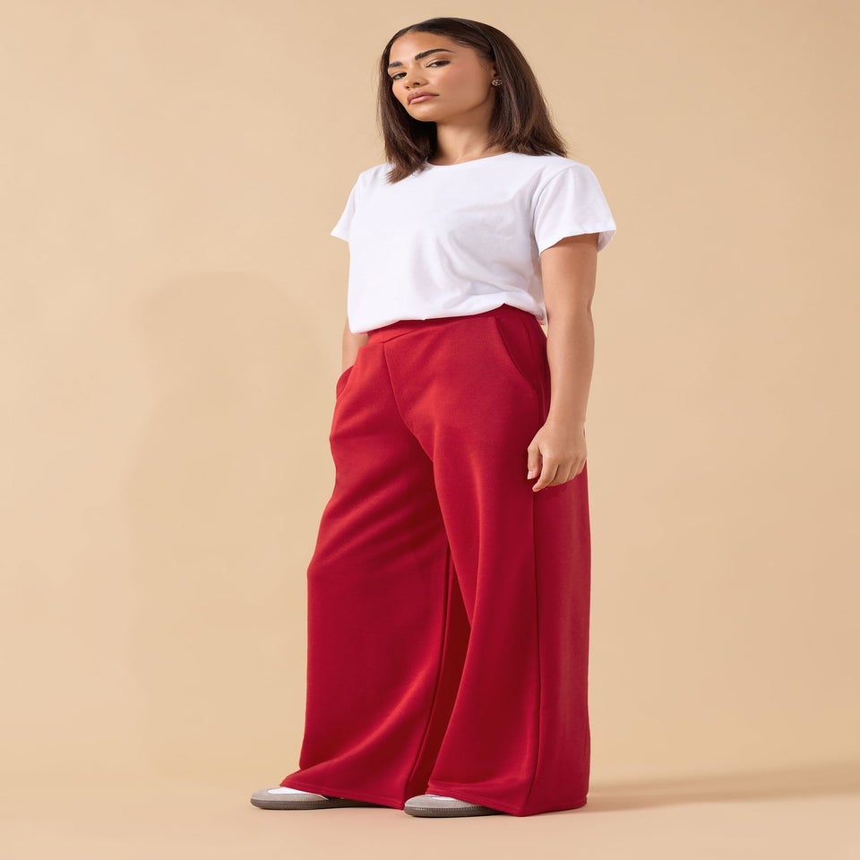 PixieGirl Petite Red Wide Leg Joggers